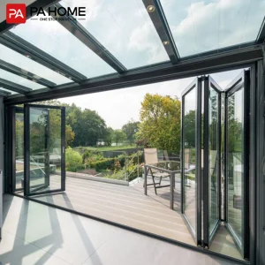 PA Soundproof Standard Glass Profile Aluminium Bifold Window and Door Folding Windows