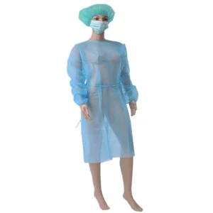 Bata de aislamiento desechable al por mayor con puños de punto, bata quirúrgica, bata para visitantes de laboratorio, a prueba de estática, a prueba de radiación, a prueba de agua