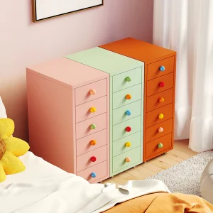 Modern Metal Dresser with 6 Drawers Tall Storage Cabinet for Bedroom Living Room Kids Dressers Chest Drawers Customizable Color