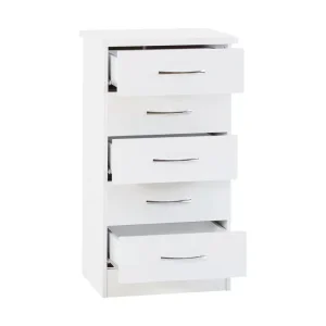 2024 Hot Selling Bedroom Furniture White Wooden 5 Dresser Chest of Drawers