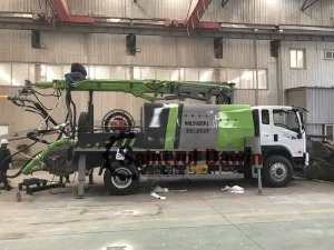 30m3/Hr Truck Mounted Wet Concrete Shotcrete Pump with 16m Cordless Remote Control Robotic Boom and Spraying Nozzle on Sale