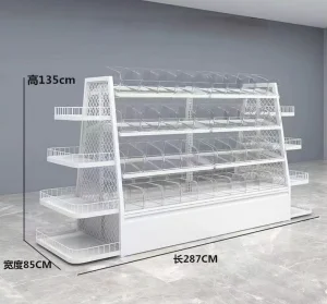Factory Price Double-Sided Metal Light Duty Various Sizes Store Display Rack Supermarket Shelves For Displaying All Kinds Sweets