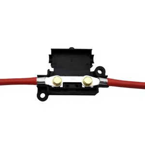 80A 100A Inline Maxi Blade Fuse Holder IP65 Waterproof 8AWG Oxygen-Free Copper Wire Automotive High Current 24V DC Fuse Box for