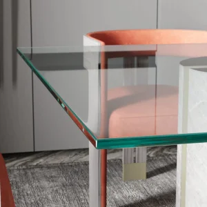 Thick Bevel Polished Square Tempered Glass Table Top for Kitchen Outdoor Countertops