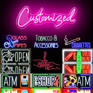 Custom Shop Open Logo Letter Illuminated Light