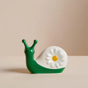 China Hand-Painted Ceramic Snail Ornament with Daisy Accents VDLK1070 Manufacturer, Factory