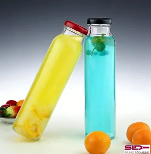 Wholesale Clear Glass Water Bottle for Cold Brew Tea Juice Milk Coffee with Metal Cover 310ml 500ml