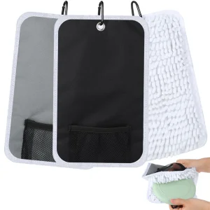2 Pcs Disc Golf Towel Golf Cleaner With Carabiner Clip Microfiber Scrubbers Flying Disc Golf Towel Accessories