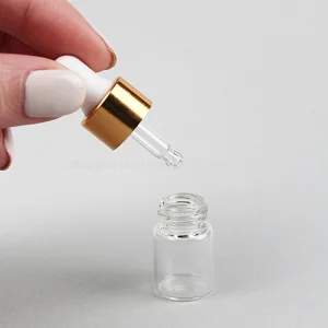 Cosmetic Packaging 1ml 2ml 3ml 5ml Mini Glass Sample Dropper Bottle Empty Essential Oil Perfume Bottles Vials with Dropper