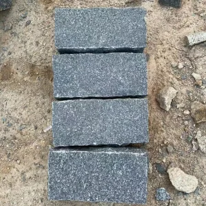 Good Price Factory Cube Stone China G654 Granite Split Surface Dark Grey Cobblestone Pavers