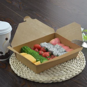 Container de Papel Descartável Amigável: Caixa de Almoço para Viagem e Embalagem de Utensílios de Mesa