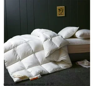 Organic Cotton Goose Feather Down Comforter Medium Warm All Season Queen and King Size Duvet Insert for Hotel and Home