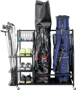 Golf Storage Garage Organizer, Golf Bag Storage Stand