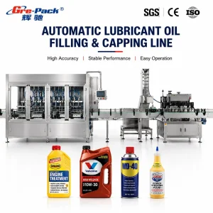 Máquina de Enchimento de Garrafa de Óleo Lubrificante Automático 1L-5L Máquina de Enchimento de Óleo de Motor/ Graxa Fluido de Freio Anticongelante Máquina de Enchimento de Garrafa Máquina de Embalagem de Garrafa