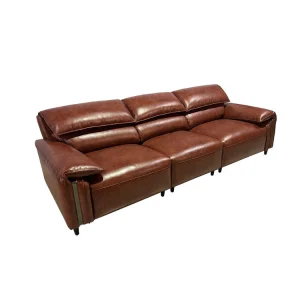 2024 Modern Chesterfield Genuine Leather Sofa Set for Stylish Living Rooms