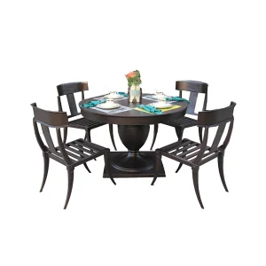 5-Piece All-Weather Outdoor Cast Aluminum Dining Set for Patio