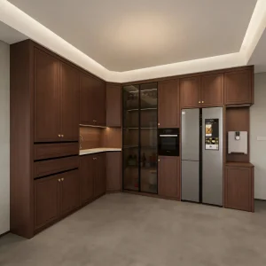 Modular Wholesale Anbangni Flat Pack / Assembled (Export Standard) Handleless Kitchen Cabinet Manufacturer