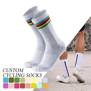 Road Mens Aero Premium Crew Sports Athletic Men Outdoor High Performance Lightweight Logo Custom Cycling Socks