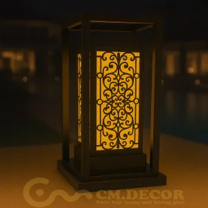 DNT.004.08 Premium Solar Garden Light Warm White LED 30W Iron Body Light Sensor Control 50000 Hours Lifespan 5-Year Warranty ETL