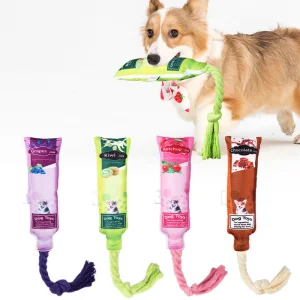 Wholesale Dog Squeaky Chew Toy Creative Ketchup Jam Interactive Toys for Pets