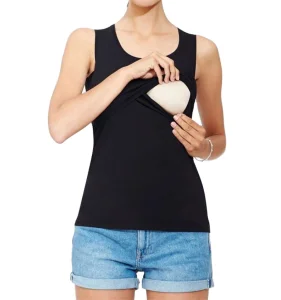 Wholesale Pregnant Clothes Maternity Women Nursing Sleeveless Vest Blouse Breastfeeding Tee Tops