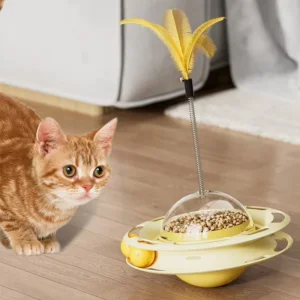 Factory Price Multifunctional Pet Rolling Tumbler Playing Disc Feather Active Cat Interactive Toy for Pets