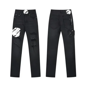 High Quality Amiry Jeans Ripped Blue Quick Dry Casual