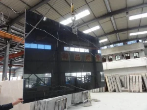 Cheap Black Marble Nero Marquina Marble Factory Price Wall Floor Covering Spain Black Marble Fireplace Decoration