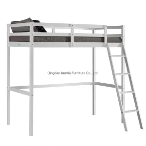 Cama doble de madera maciza moderna
