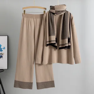 Houndstooth Viscose Sweater Suit