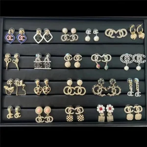 Luxury Designer Earrings Famous Brand D Star Pearl Stud Earring Gold Plated Fashion Jewelry Diamond Women Accessories