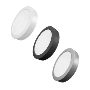 Ceiling Surface and Flush Mounted LED Panel Round/Square Light Fixture 3CCT/White/Black/Silver Body
