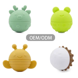 Custom Food Grade Infant Teething Ball Toy Baby Learning Montessori Silicone Autism Sensory Toys
