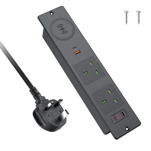 UK Recessed Wireless Charging Socket USB PD 20w Fast Charging Furniture Office Recessed Power Outlet Socket