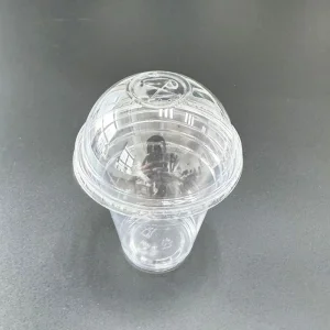 Plastic Pet Clear Drinking Cup Disposable Ice Cream Cups with Logo Custom
