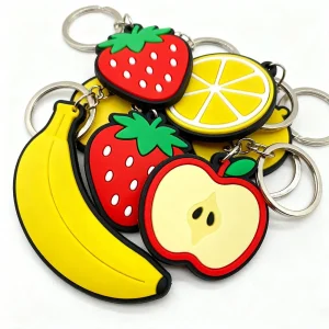 Popular Rubber Keychain Soft PVC Custom Embossed 3D Logo Colorful