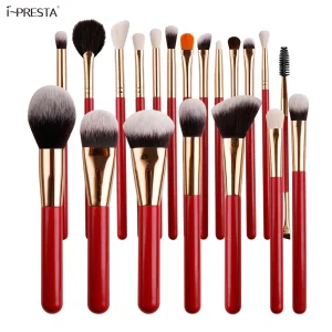 Red Synthetic Makeup Brush Set