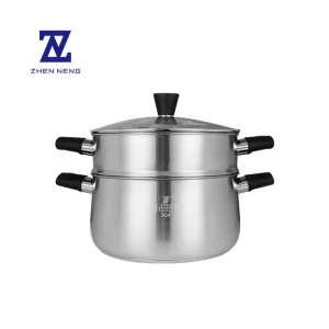 Sustainable 304 Stainless Steel Steamer Pot Premium Finish Soup Stock Pot Multi-Function Cookware For Balanced Diets