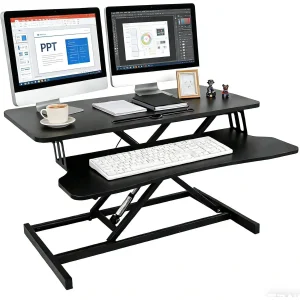 36" Pneumatic Standing Desk Converter Height Adjustable Sit to Stand up