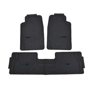 Alfombrillas de Coche de Goma PVC Universal para Uso Pesado 3PCS Protección para Todo Clima en Color Negro - Ajuste Semi Personalizable Recortable