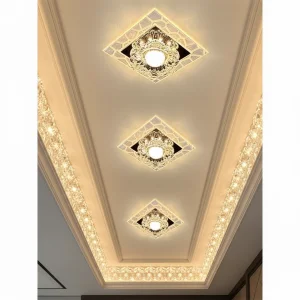 LED Colorful Dimmable IP44 Modern Crystal Ceiling Light for Living Room Corridor/Aisle Balcony/Entrance Hotel Apartment KTV/Bar
