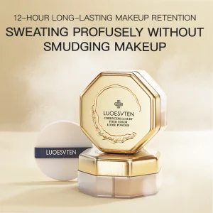 Private Label Softening Fine Lines and Hiding Pores Matte Finishing Makeup Loose Setting Powder Cosmetics Includes Velour Puff