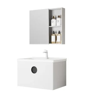 Armario de baño moderno de acero inoxidable montado en la pared, impermeable y con bajo formaldehído