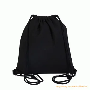 Mochila de viagem estilosa com alça de corda personalizada de alta qualidade, mochila de algodão com cordão