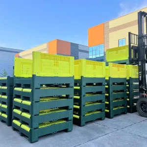 1200X1000X760mm Fruit Storage Bin Foldable Plastic Pallet Box