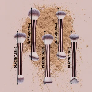 New Design Wood Handles Dual End Makeup Brush Set