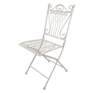 Outdoor Garden Bistro Cafe Vintage Square Metal Wrought Iron Folding Dining Chairs