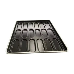 18 Cups 565X520.7X40.3mm Aluminized Steel Custom Baking Trays Hot Dog Bun Pan