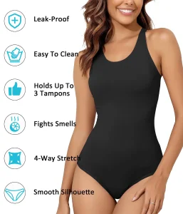 Swimwear Women's One Piece Leak Proof Menstrual Bathing Suit