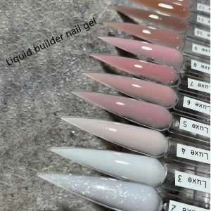 HEMA &amp; TPO Free Liquid UV Nail Extension Gel 12 Colors Long Lasting Self-Leveling Hard Gel For Salon Nail Art Beauty